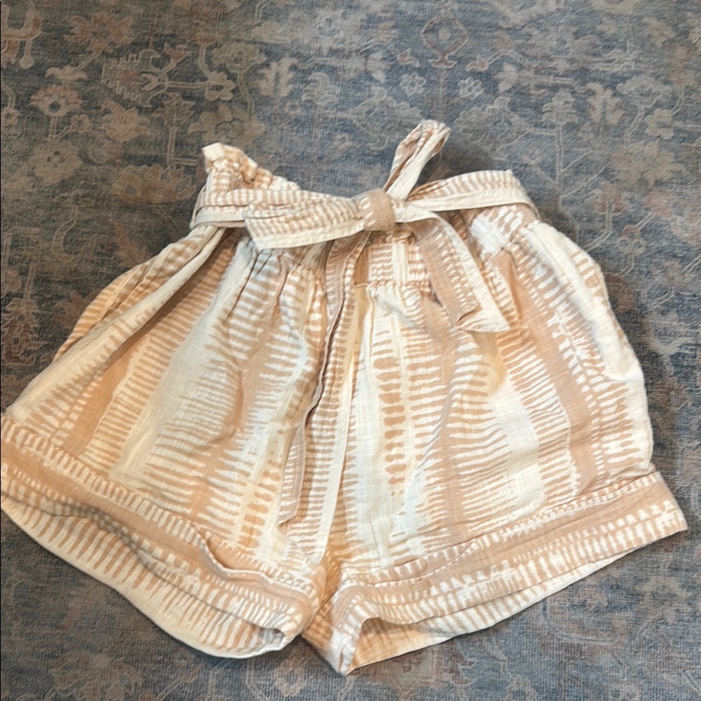 Cleobella Tan High Waist Shorts with Elastic Waistband